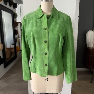 Sienna Studio Women's Lime Green‎ 100% Leather Jacket, Size 6